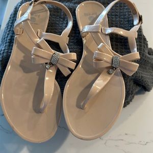 Nude with rhinestones sandals